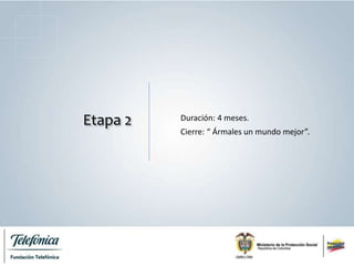 Etapa 2 Duración: 4 meses.
Cierre: “ Ármales un mundo mejor”.
 