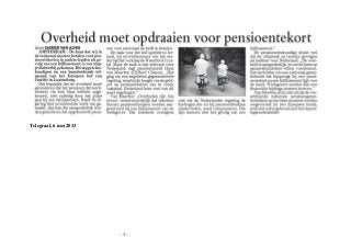 - 1 -
Telegraaf, 6 mei 2013
 