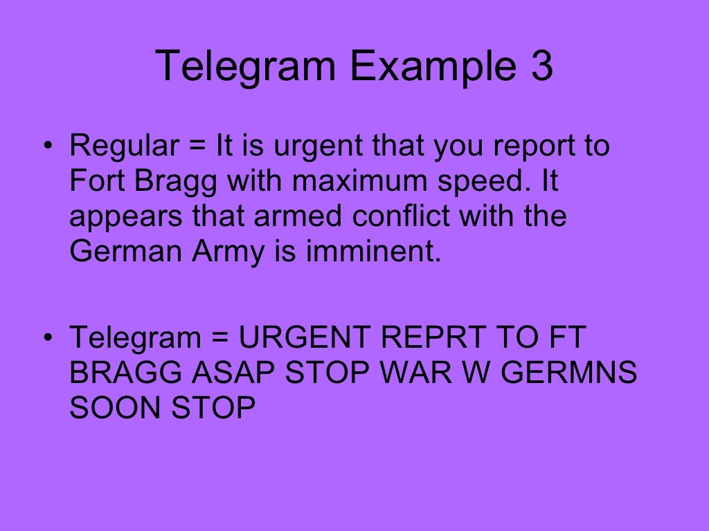 Telegram Sentences Powerpoint