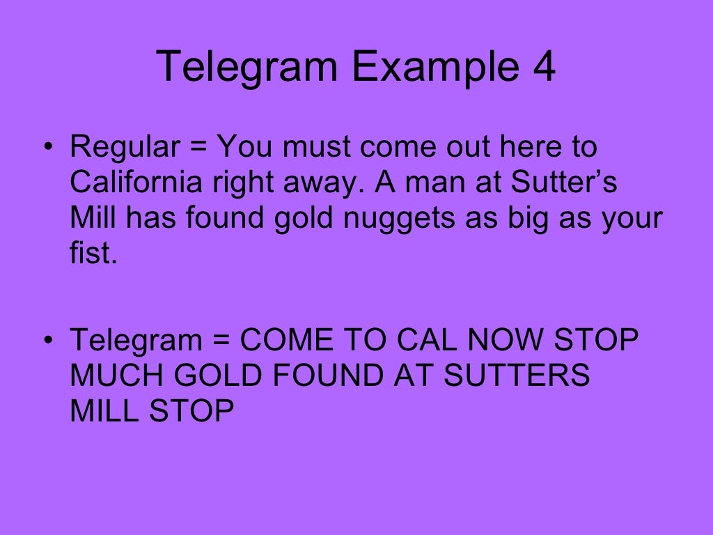 Telegram Sentences Powerpoint