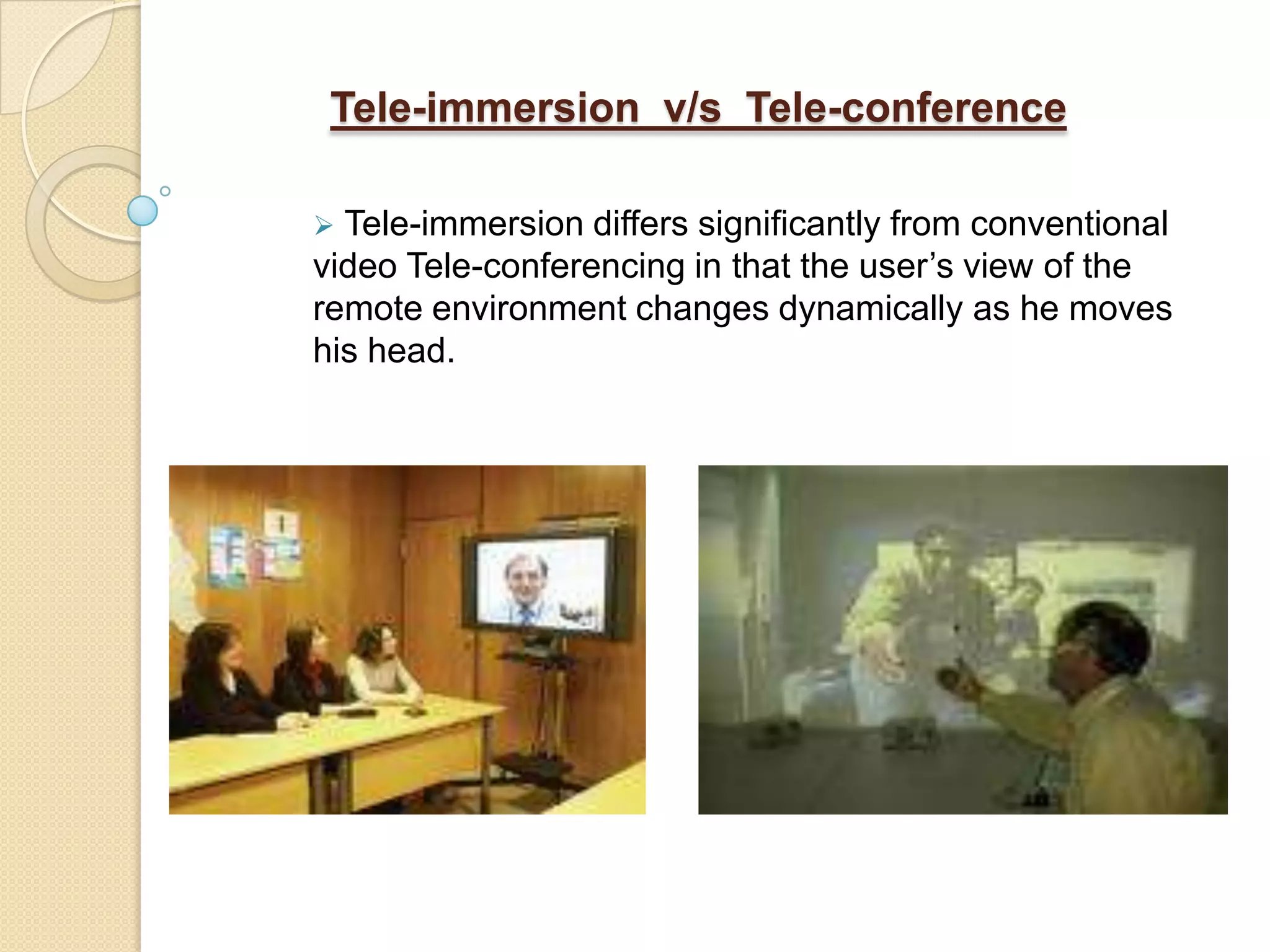 A user sitting in an office at UNC in Chapel Hill, NC, was able to see life like, 3D images of colleagues hundreds of miles away, one in Philadelphia and the other in New York.  The three steps to constructing a holographic environment.The computer recognizes the presence and movements of people and objects.The computer tracks those images.The computer projects those images on a strereoimmersive surface.