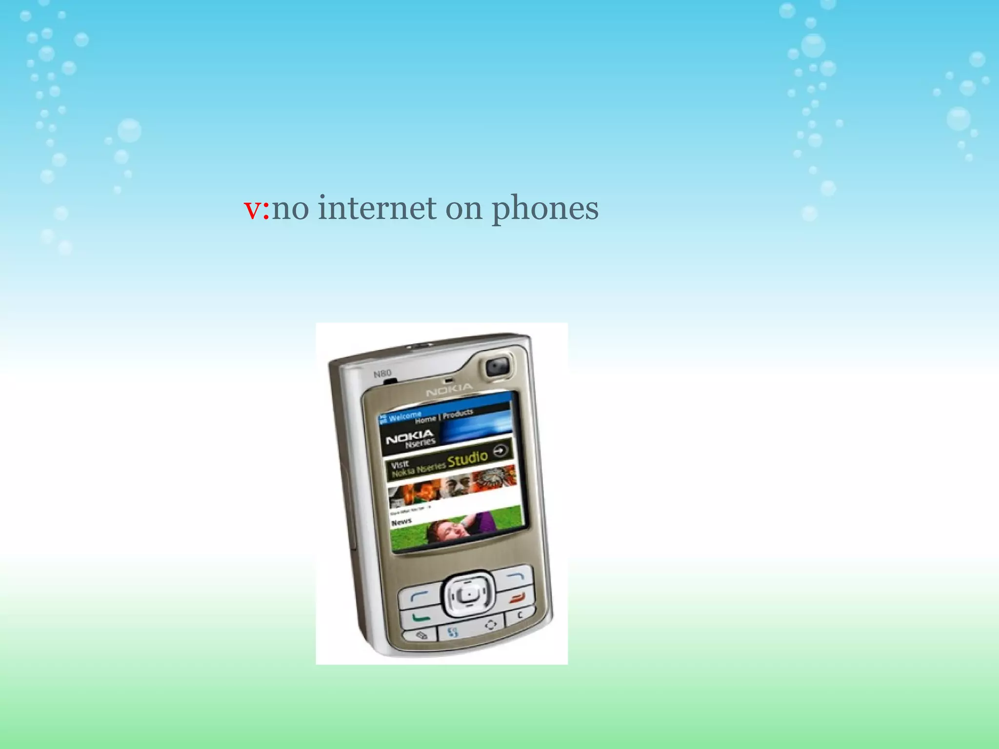 v: no internet on phones 