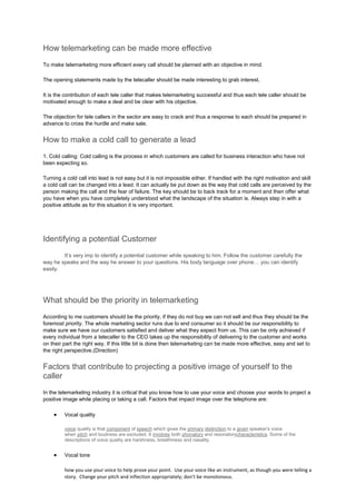Mastering the Art of Telemarketing: A Roadmap to Business Triumph - 1 Recruitment and Training of Telemarketing Professionals