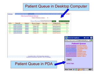 Patient Queue in PDA
Patient Queue in Desktop Computer
 