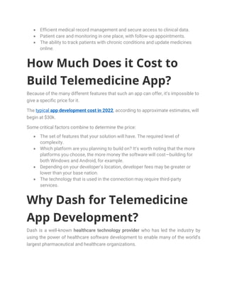 Visual Reference: Telemedicine App Development Types Features Technologies Benefits