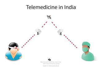 Telemedicine in India

Manisha Iyer, Nikhil Dev, Jose K Joy
Information & Interface Design

Guide: Dr. Bibhudutta Baral

 