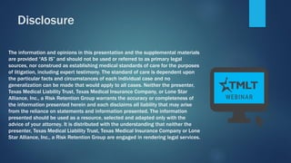 The information and opinions in this presentation and the supplemental materials
are provided “AS IS” and should not be us...