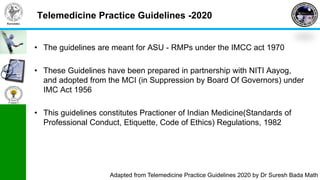 Telemedicine Practice Guidelines for ASU | PPTX