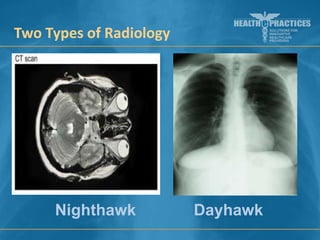 Two Types of Radiology

Nighthawk

Dayhawk

 