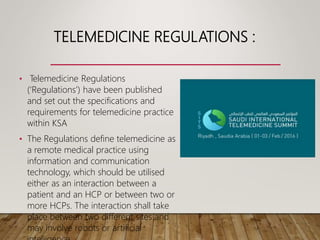Telemedicine regulations in ksa 25.04.2021