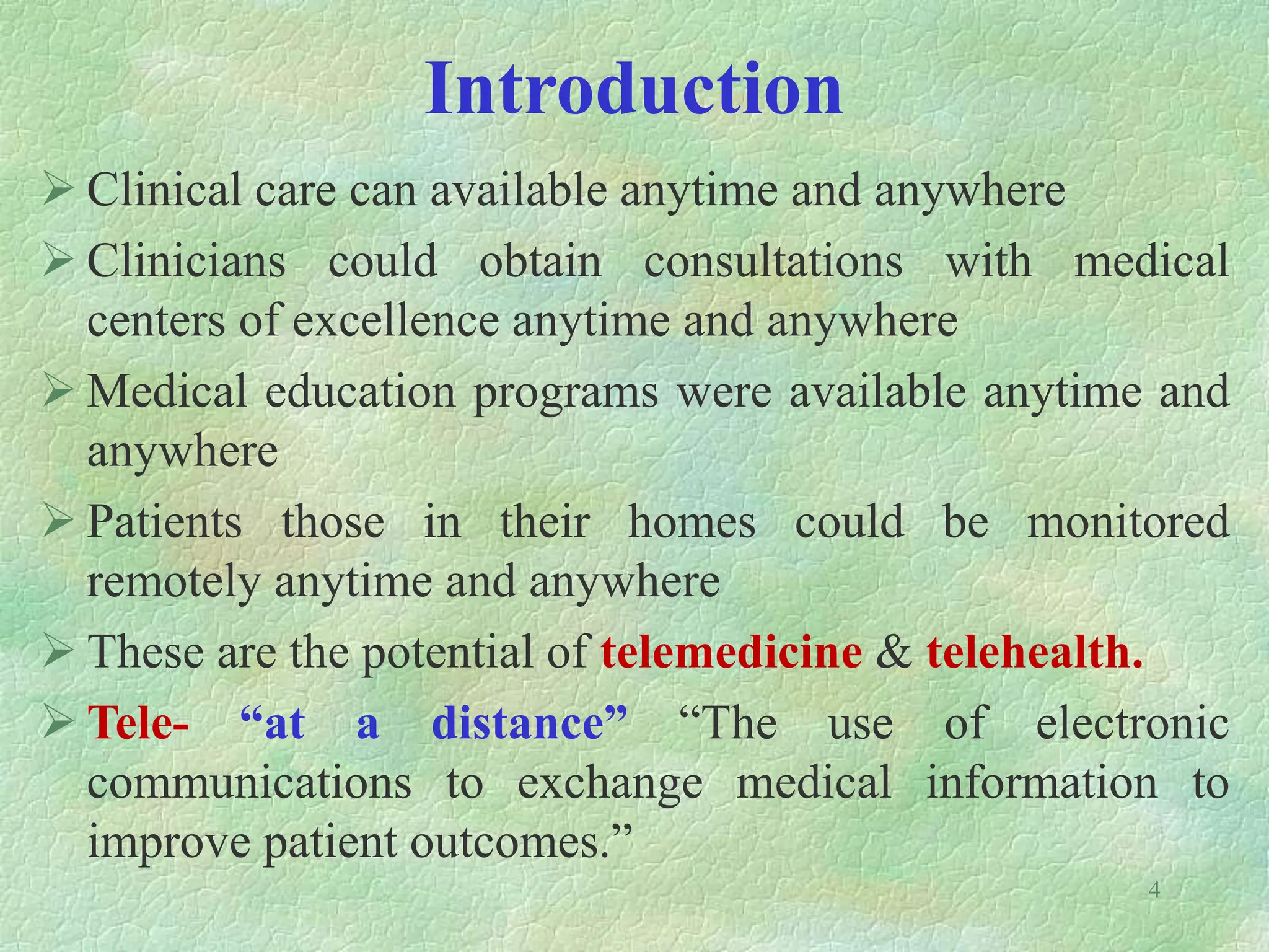 Telemedicne and telehealth in healthcare ppt | PPT