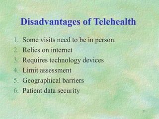 Telemedicne and telehealth in healthcare ppt | PPT