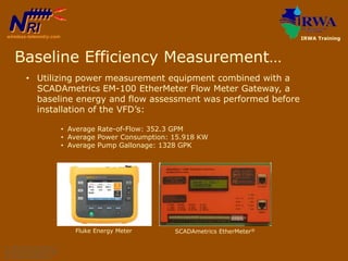 • Utilizing power measurement equipment combined with a
SCADAmetrics EM-100 EtherMeter Flow Meter Gateway, a
baseline ener...