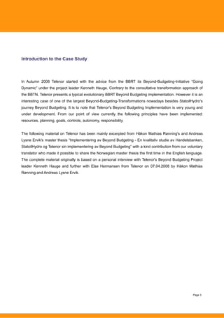[EN] Beyond Budgeting Implementation Case Study: Telenor (English)