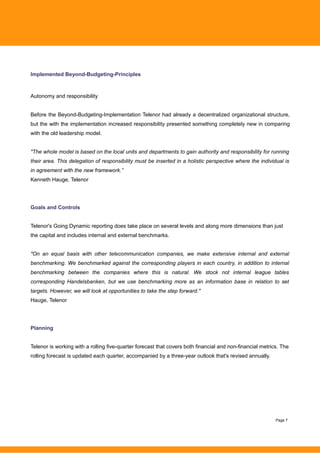 [EN] Beyond Budgeting Implementation Case Study: Telenor (English)