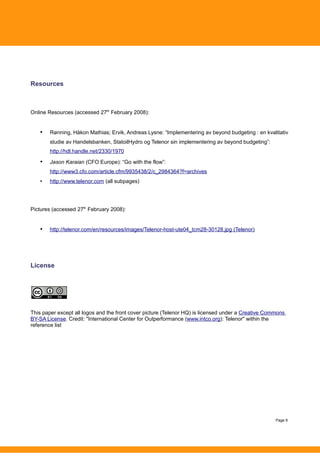 [EN] Beyond Budgeting Implementation Case Study: Telenor (English)