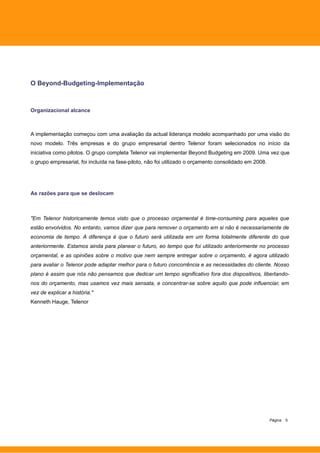 [PO] Beyond Budgeting execução estudo de caso Telenor (Beyond Budgeting Implementation Case Study: Telenor, Portuguese version)
