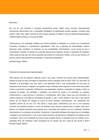 [PO] Beyond Budgeting execução estudo de caso Telenor (Beyond Budgeting Implementation Case Study: Telenor, Portuguese version)