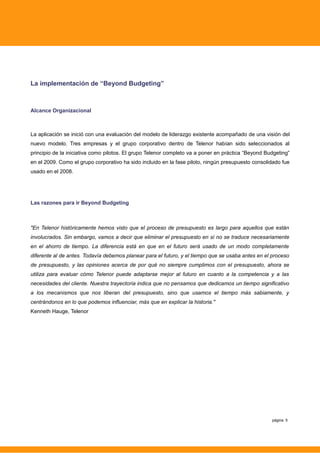 [ES] Beyond Budgeting transformación estudio de caso Telenor (Beyond Budgeting Implementation Case Study: Telenor, Spanish version)