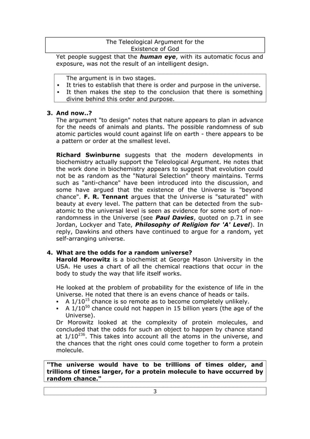 Teleological argument PDF