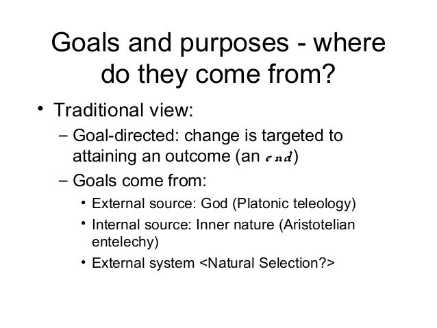 Teleology Natural Selection Teleology Natural Selection