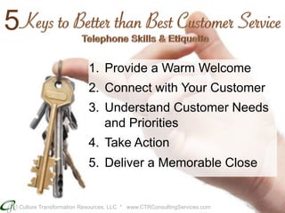 5 Keys to Better than Best Customer Service - Telephone Skills and Etiquette