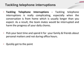 Technical Interruption Phone Ringing Telephone and time management | PPTX