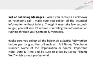 Collection. Time Message Telephone and time management | PPTX