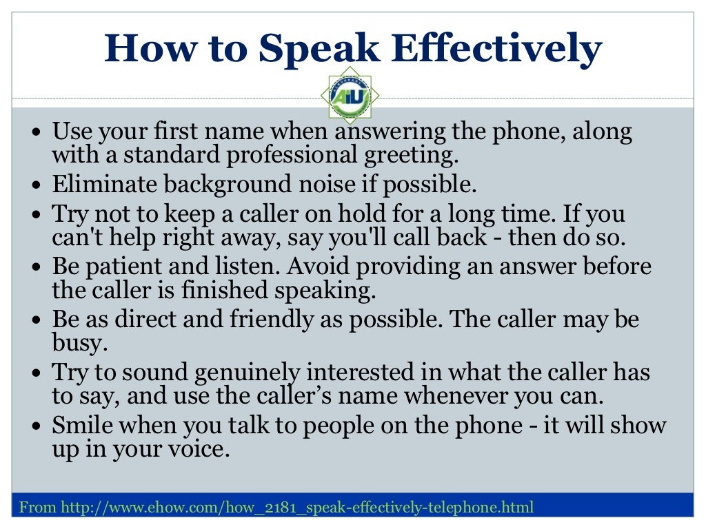 Telephone Communication & Speaking Skills