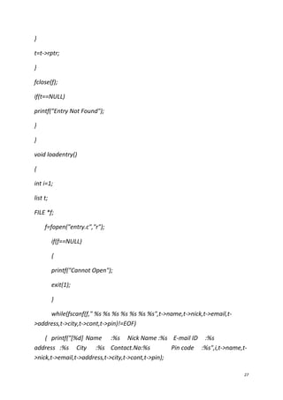 Telephone directory in c | DOC
