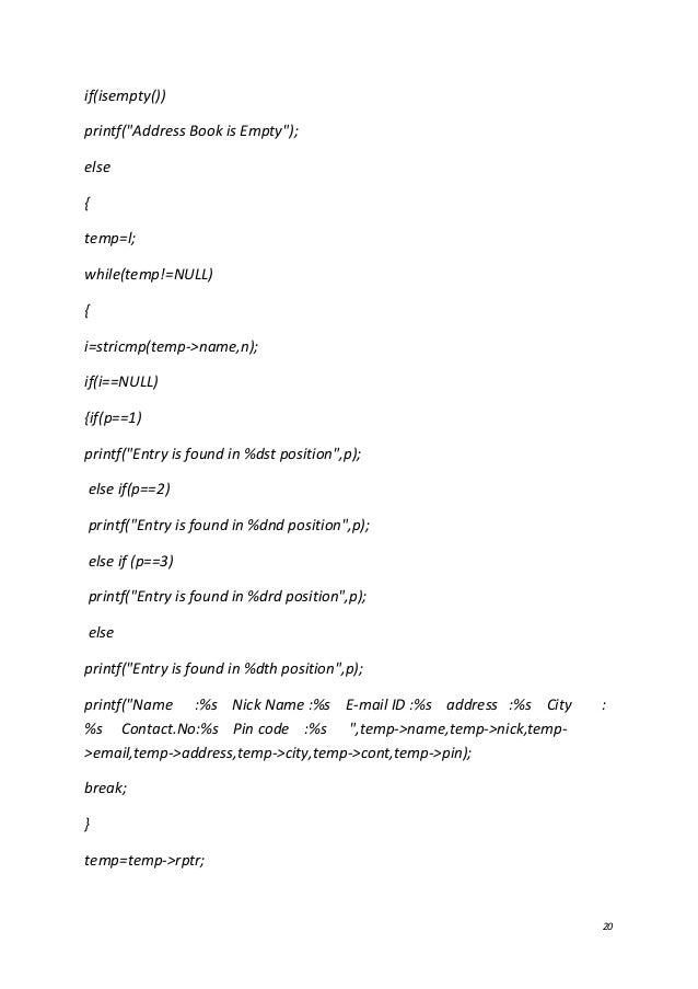 telephone directory sample