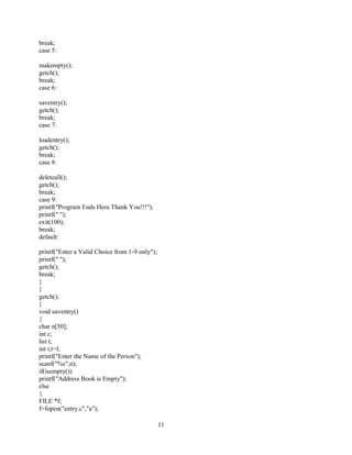 Telephone directory using c language | PDF