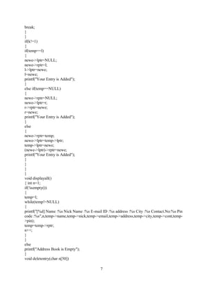 Telephone directory using c language | PDF