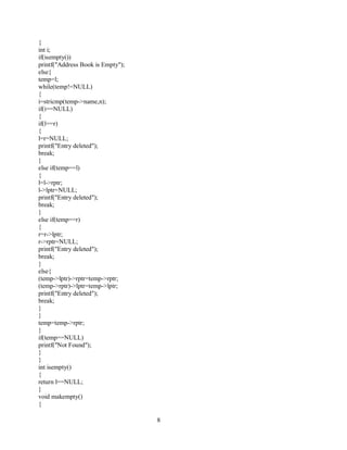 Telephone directory using c language | PDF