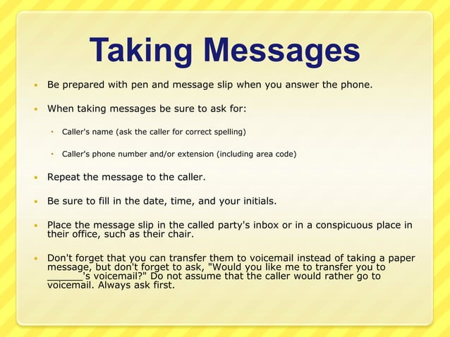 Practice Telephone Etiquette