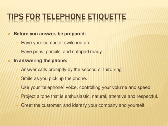 Telephone etiquette