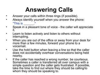 Telephone etiquettes | PPS