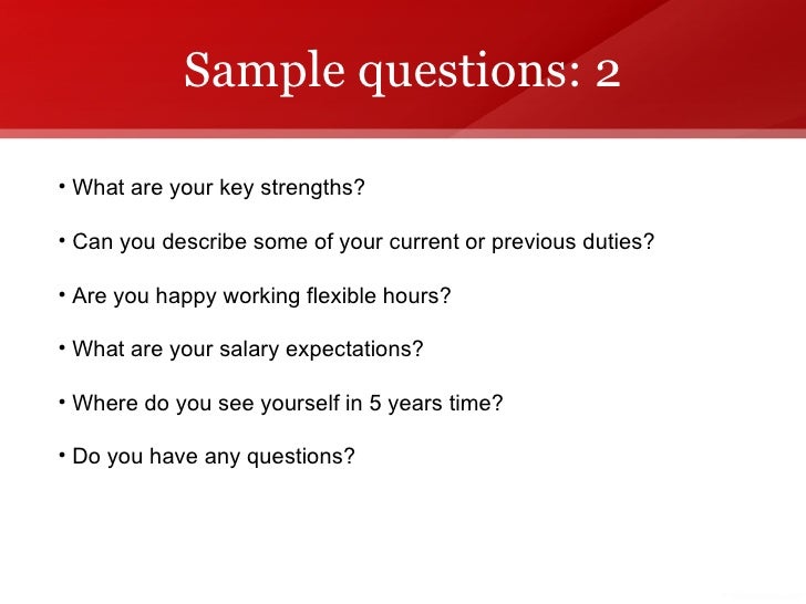 Telephone interview questions