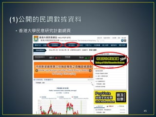 • 香港大學民意研究計劃網頁
45
 