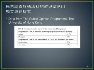 • Data from The Public Opinion Programme, The
University of Hong Kong
64
 