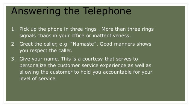 good customer service over the phone
