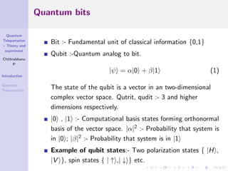 Quantum Teleportation : Theory and Experiment | PDF