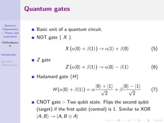 Quantum Teleportation : Theory and Experiment | PDF