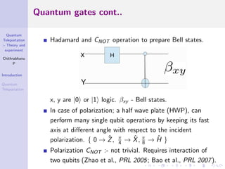 Quantum Teleportation : Theory and Experiment | PDF
