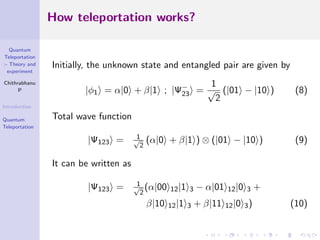 Quantum Teleportation : Theory and Experiment | PDF