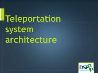 Teleportation
system
architecture
 