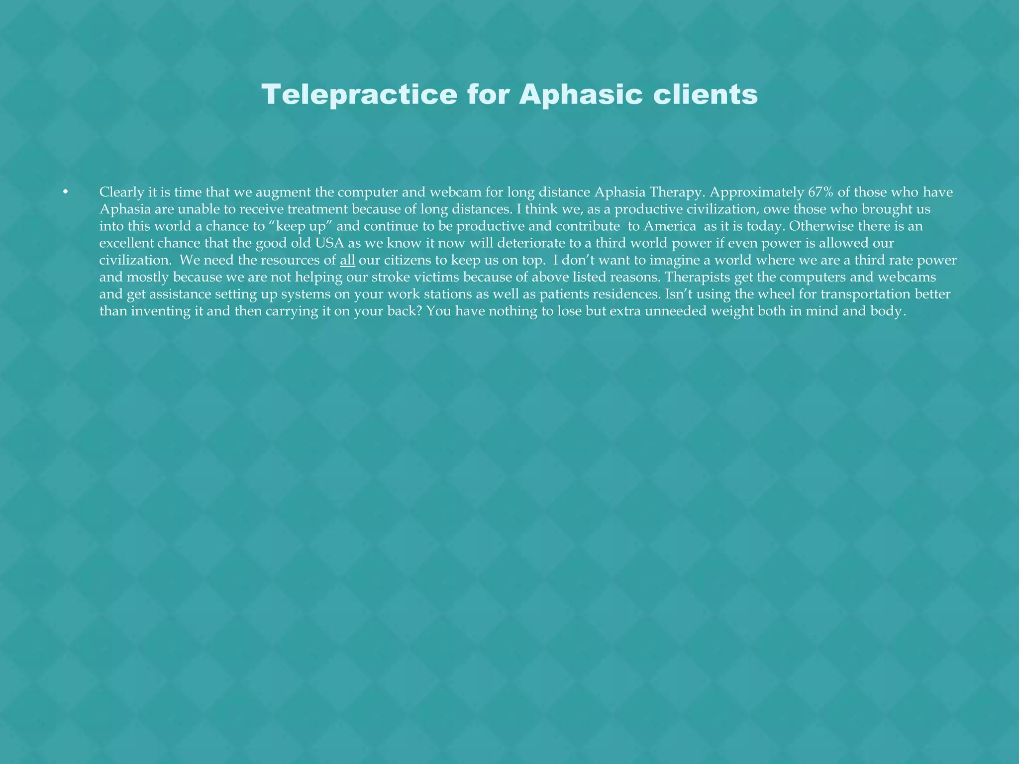 Telepractice For Aphasia Clients2