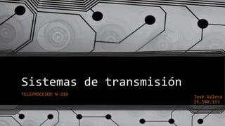Sistemas de transmisión
TELEPROCESOS N-318
José Valera
26.540.153
 