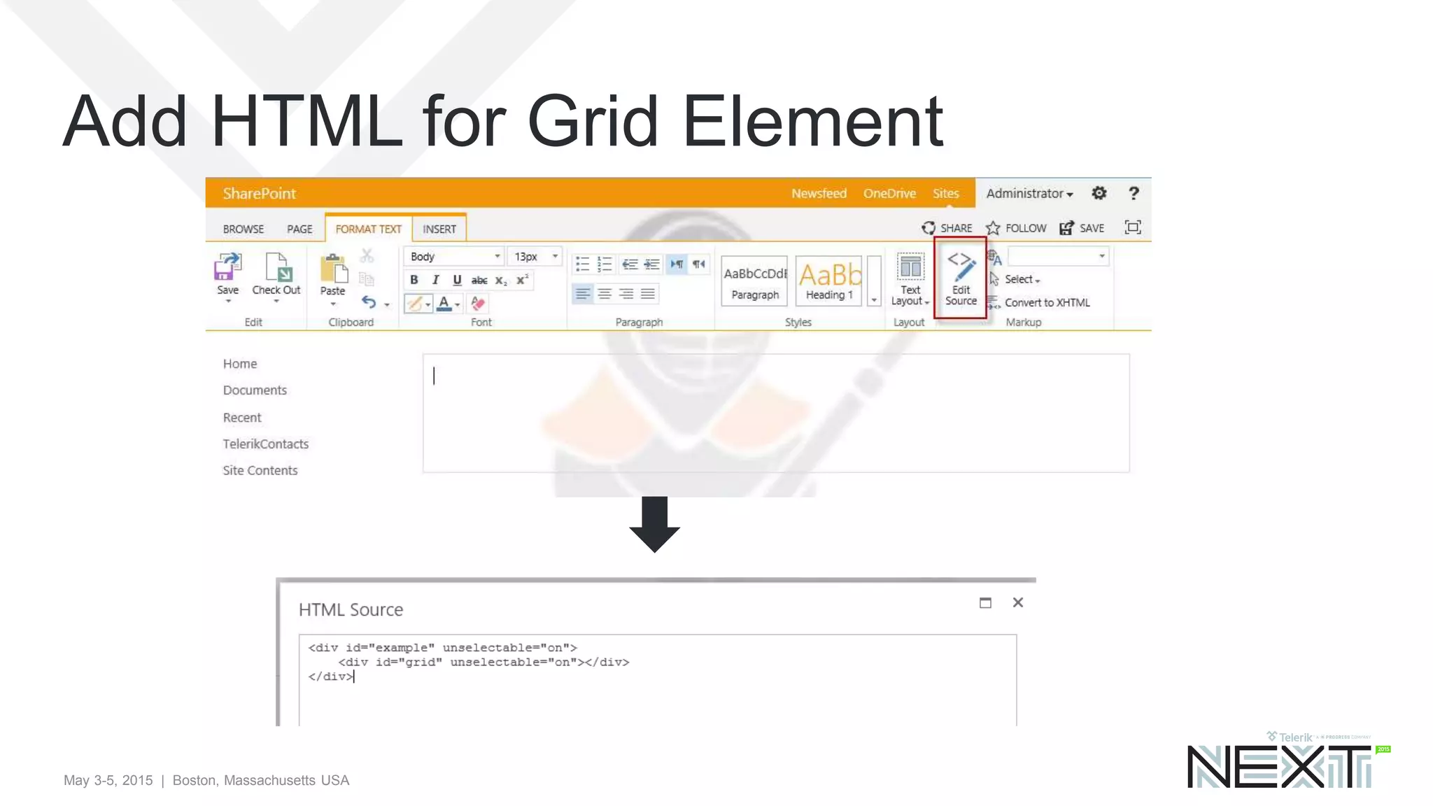 May 3-5, 2015 | Boston, Massachusetts USA
Add HTML for Grid Element
 