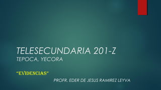 TELESECUNDARIA 201-Z
TEPOCA, YECORA
“EVIDENCIAS”
PROFR. EDER DE JESUS RAMIREZ LEYVA
 